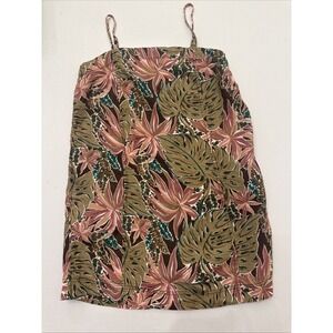 Madewell Women's 6 Goldie Mini Dress 100% Linen Summer Boho Lagenlook Tropical
